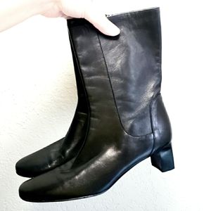 Black Leather Ankle Boots